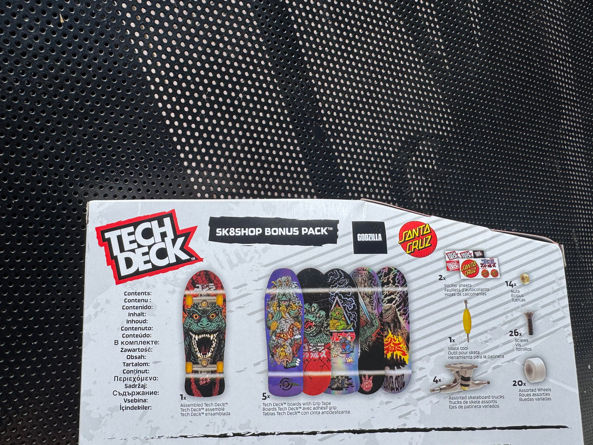 Tech Deck Santa Cruz x Godzilla Sk8shop Bonus Pack Fingerboards