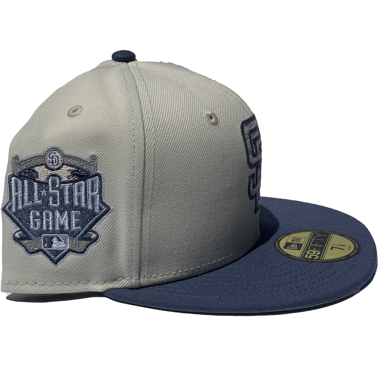 New Era San Diego Padres Wavy Chainstitch Cream & Slate 59Fifty Fitted Hat