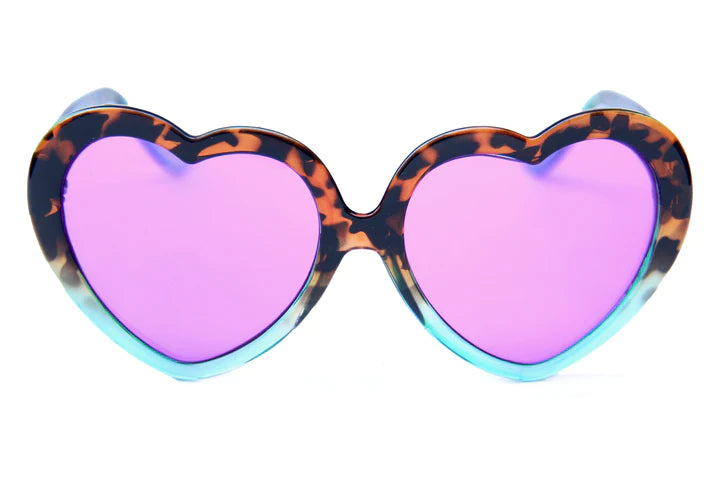 Happy Hour Heart Ons Moxi Tortoise Blue Fade Purple Sunglasses