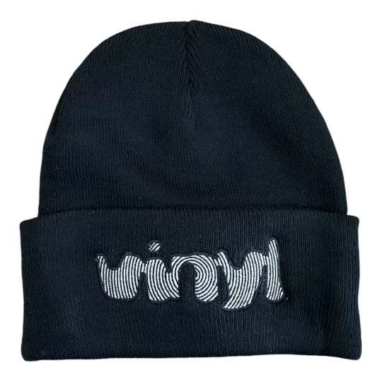 Vinyl Spiral Logo Black Beanie