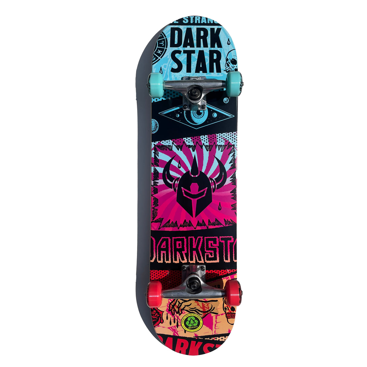 Darkstar Collapse First Push Aqua Red 7.875" Complete Skateboard