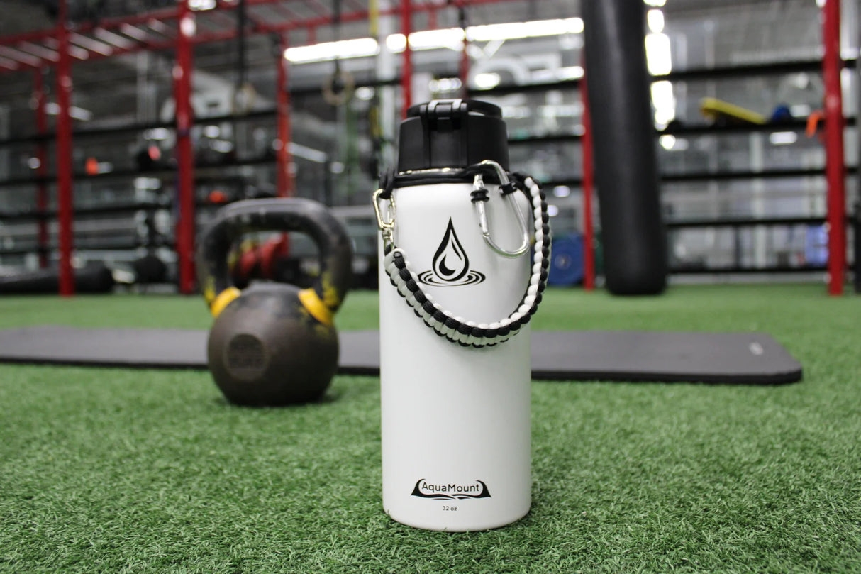AquaMount Pro 32oz Coastal White Water Bottle
