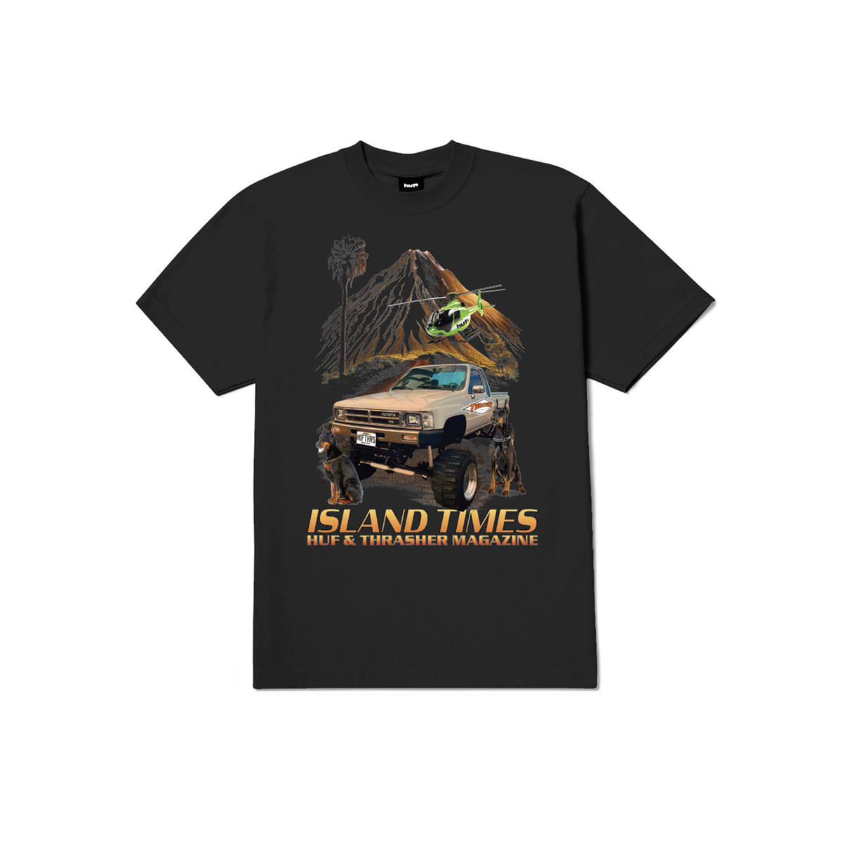 Huf X Thrasher Island Times Black S/s Shirt