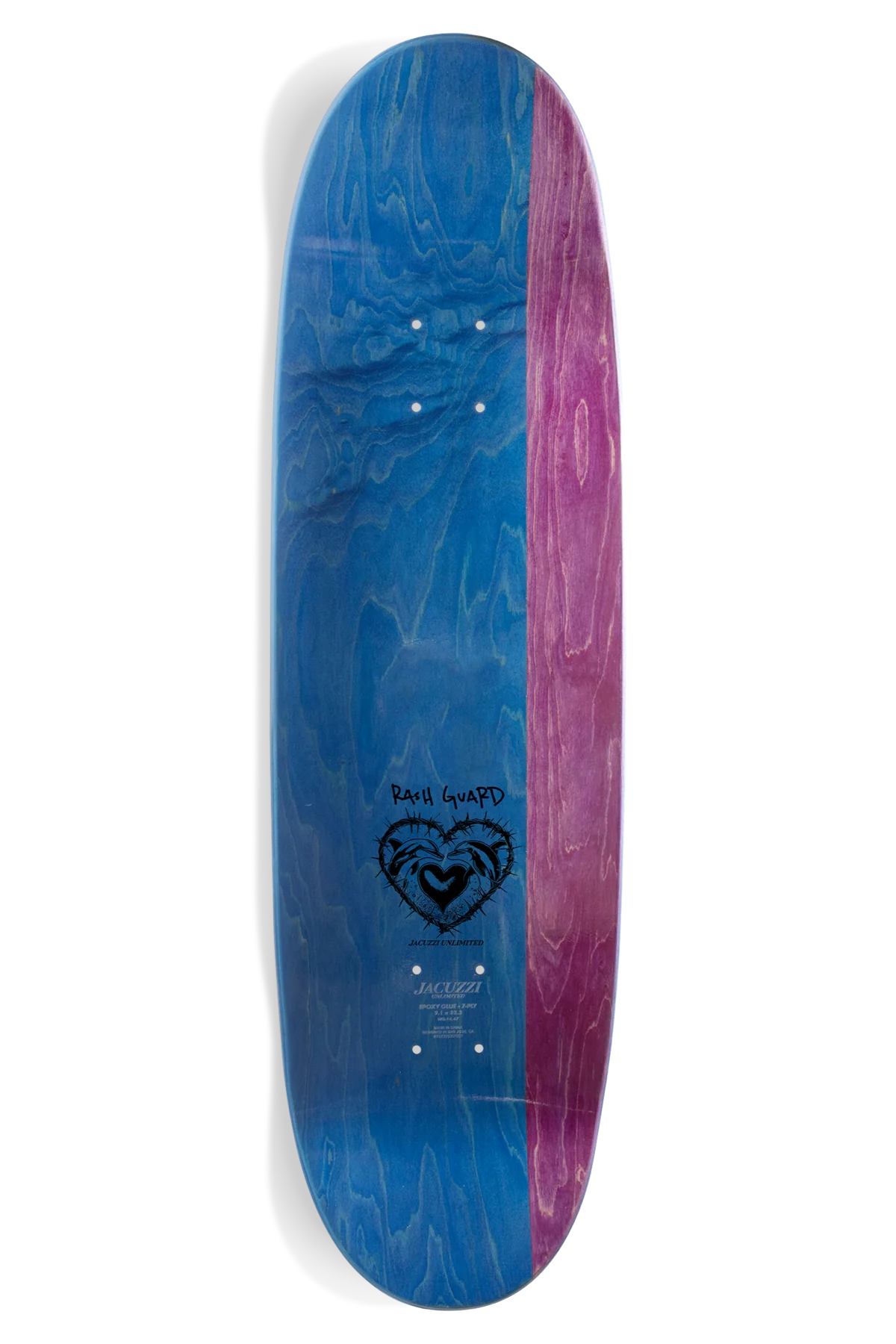 Jacuzzi Jackson Pilz Skim Board 9.125" Football Shaped Skateboard Deck