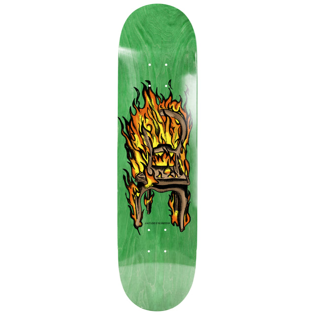 Jacuzzi Chair on Fire Twin Tail EX7 Green 8.25" Skateboard Deck - 8.25"