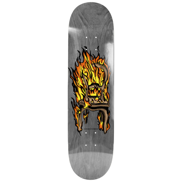 Jacuzzi Chair on Fire Twin Tail EX7 Grey 8.5" Skateboard Deck - 8.5"