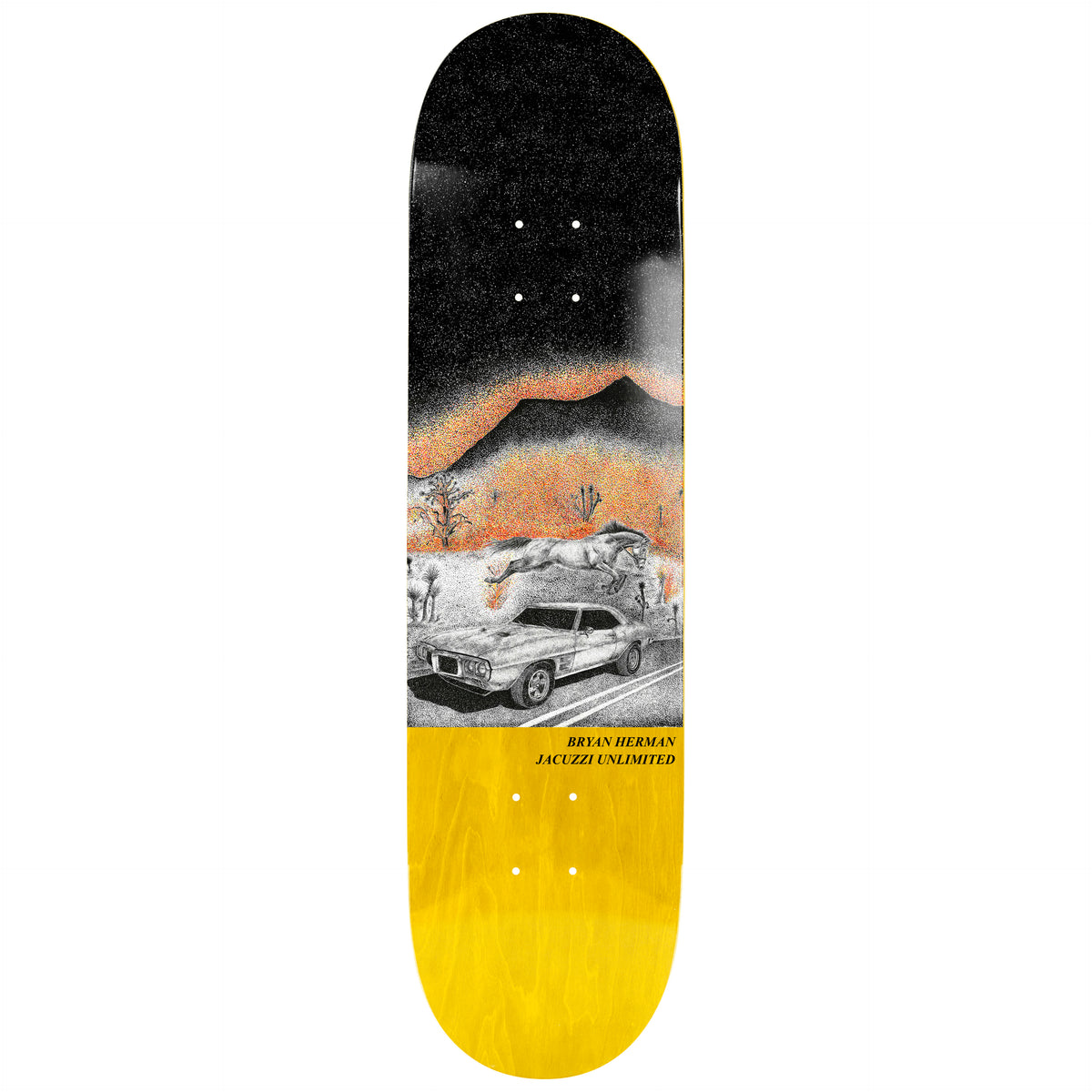 Jacuzzi Bryan Herman Guest Board Fire Bird EX7 Yellow 8.25" Skateboard Deck