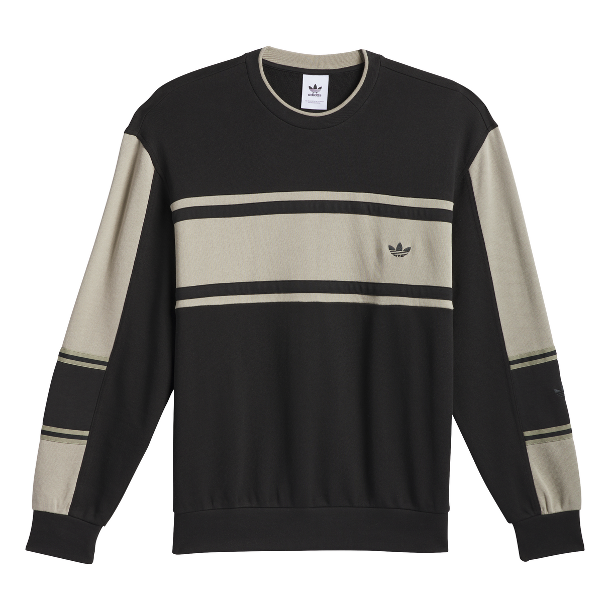 Adidas Skateboarding Classic Black/Putty Beige Crewneck Sweatshirt