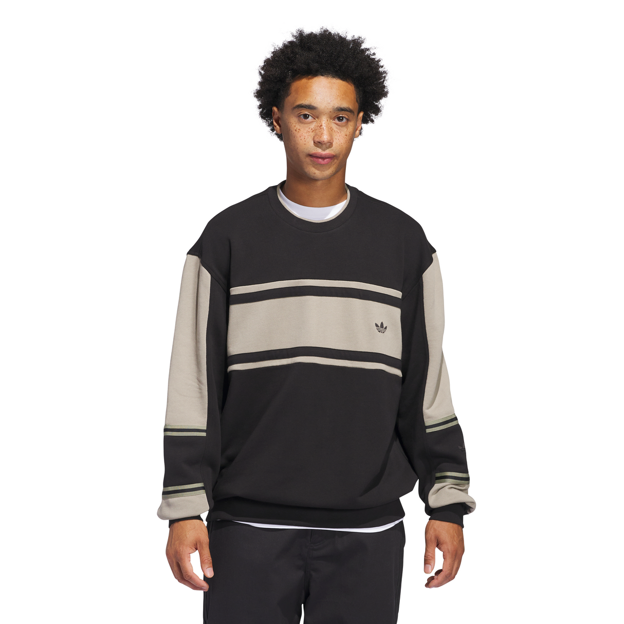 Adidas Skateboarding Classic Black/Putty Beige Crewneck Sweatshirt