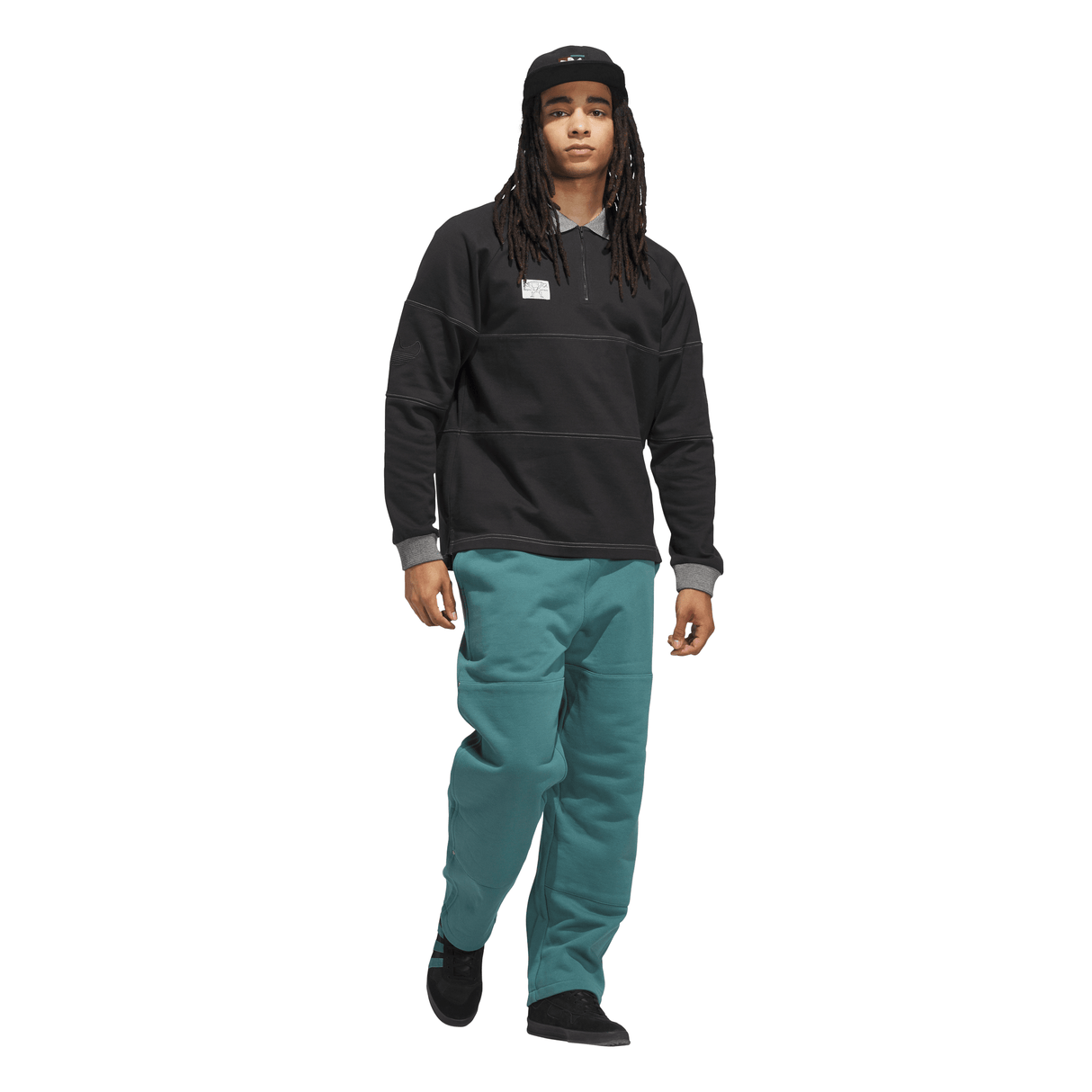 Adidas Skateboarding x Gonz Shmoofoil Black / Aluminum Heavyweight Rugby L/s Shirt