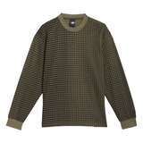 Adidas Skateboarding Waffle Knit Camo Olive Strata / Black Thermal L/s Shirt