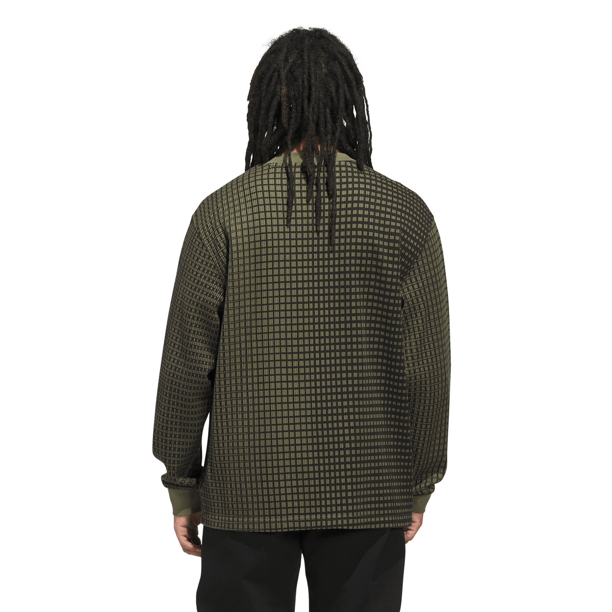 Adidas Skateboarding Waffle Knit Camo Olive Strata / Black Thermal L/s Shirt