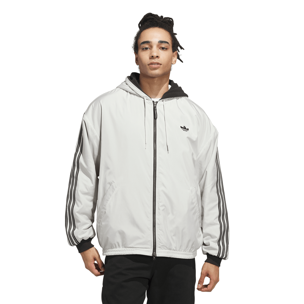 Adidas Skateboarding x Gonz Shmoofoil Aluminum / Black Reversible Warmup Jacket