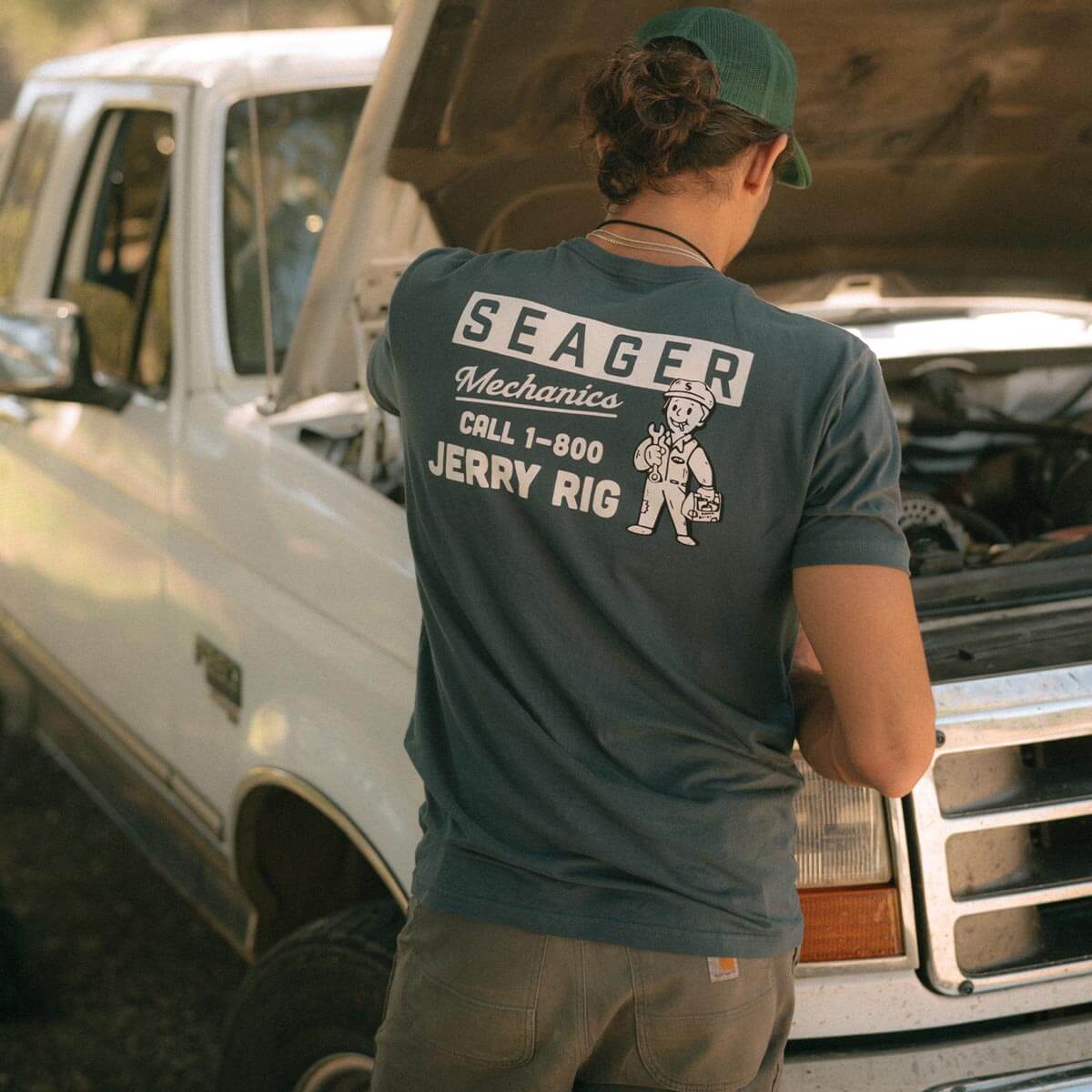 Seager Jerry Rig Navy S/s Shirt