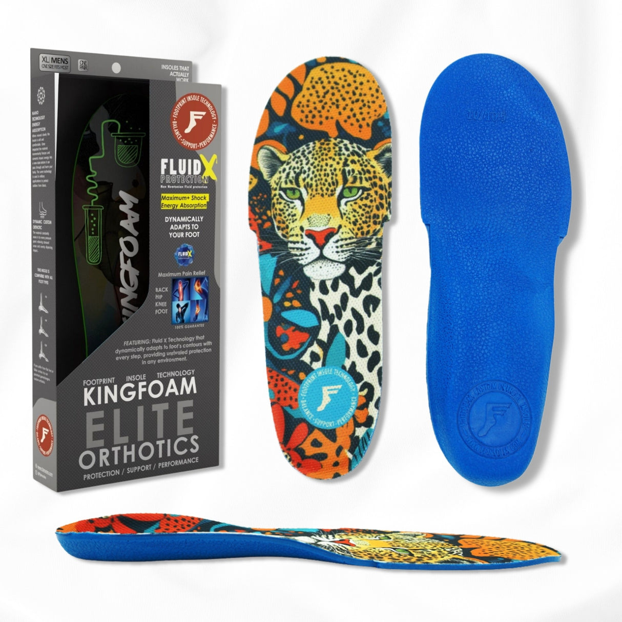 Footprint Kingfoam Orthotic FluidX Mid Leopard Insoles