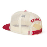 Seager Keep It Country Mesh Trucker Cream Red Snapback Hat