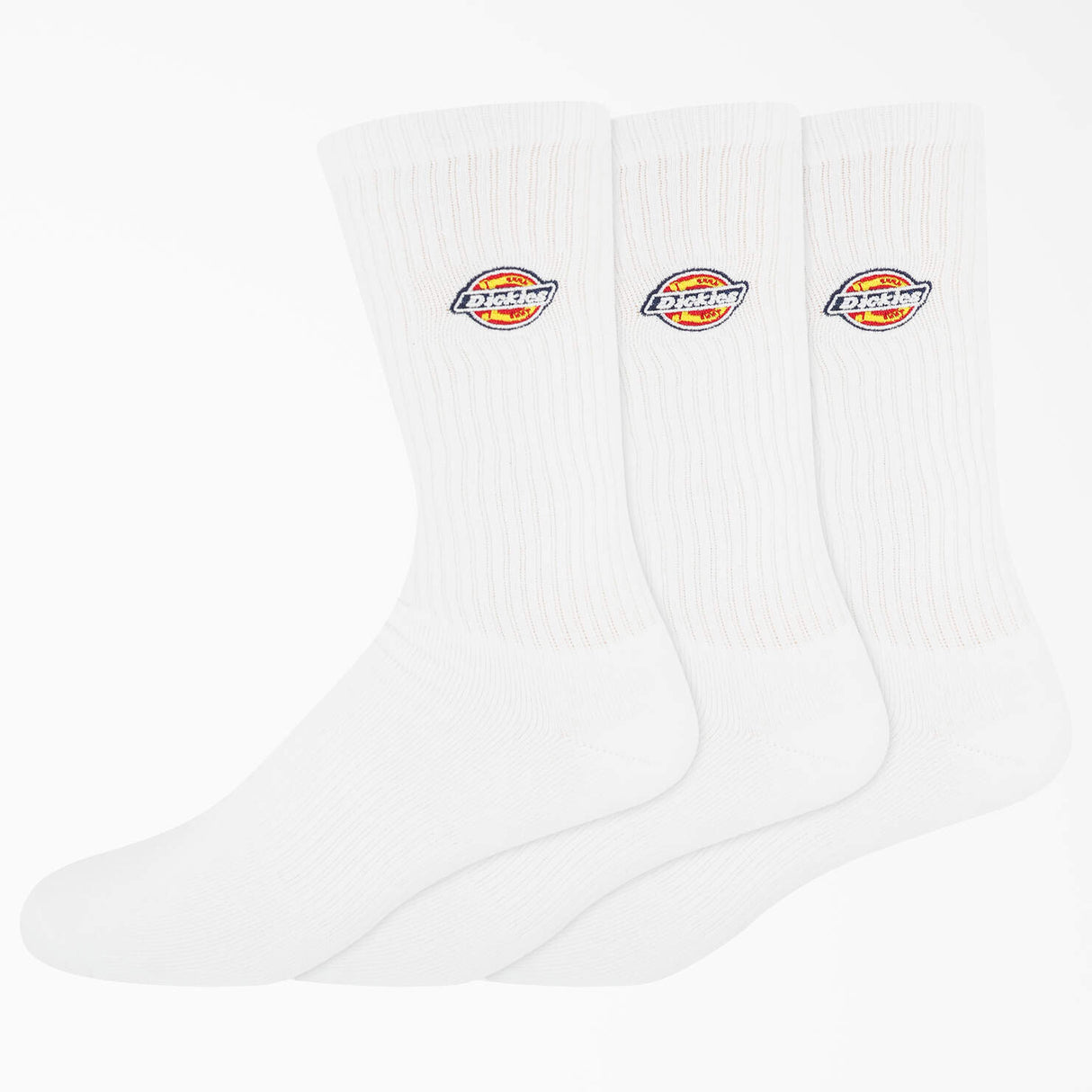 Dickies 3-Pack White Embroidered Crew Socks