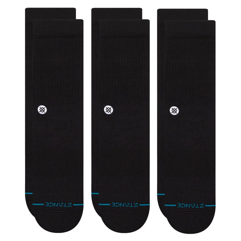 Stance Icon Crew 3 Pack Black White Socks
