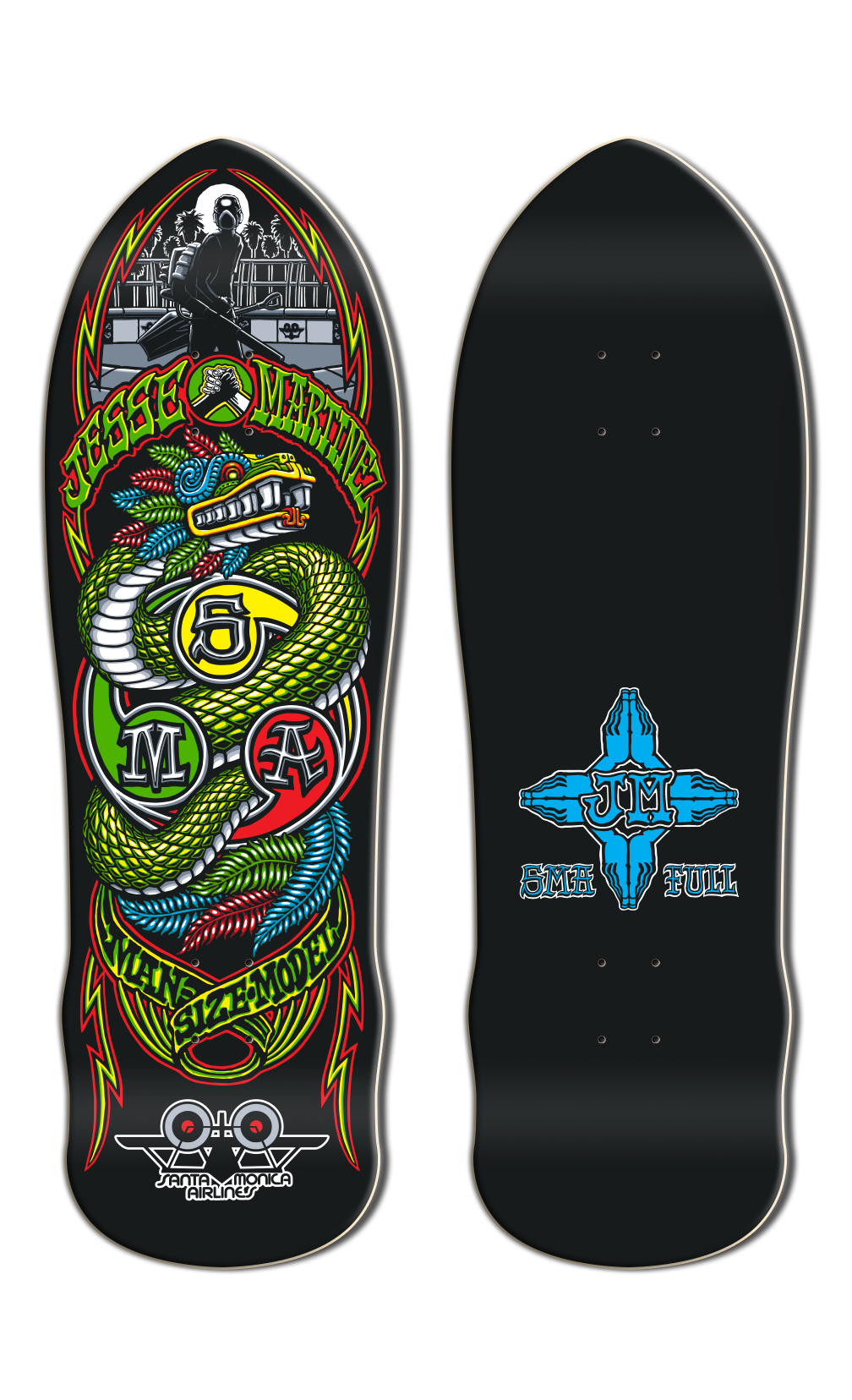 Santa Monica Airlines Series 4 Jesse Martinez Black Dip 9.875" Skateboard Deck