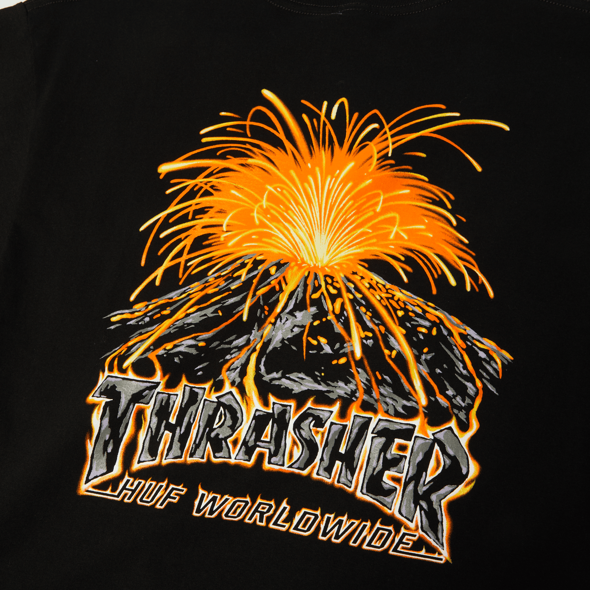 Huf X Thrasher Meltdown Black S/s Shirt