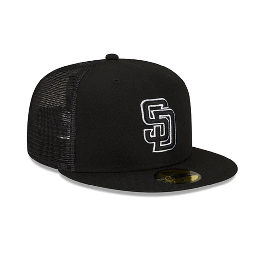 New Era 9FIFTY San Diego Padres P Logo Snapback Hat Black White