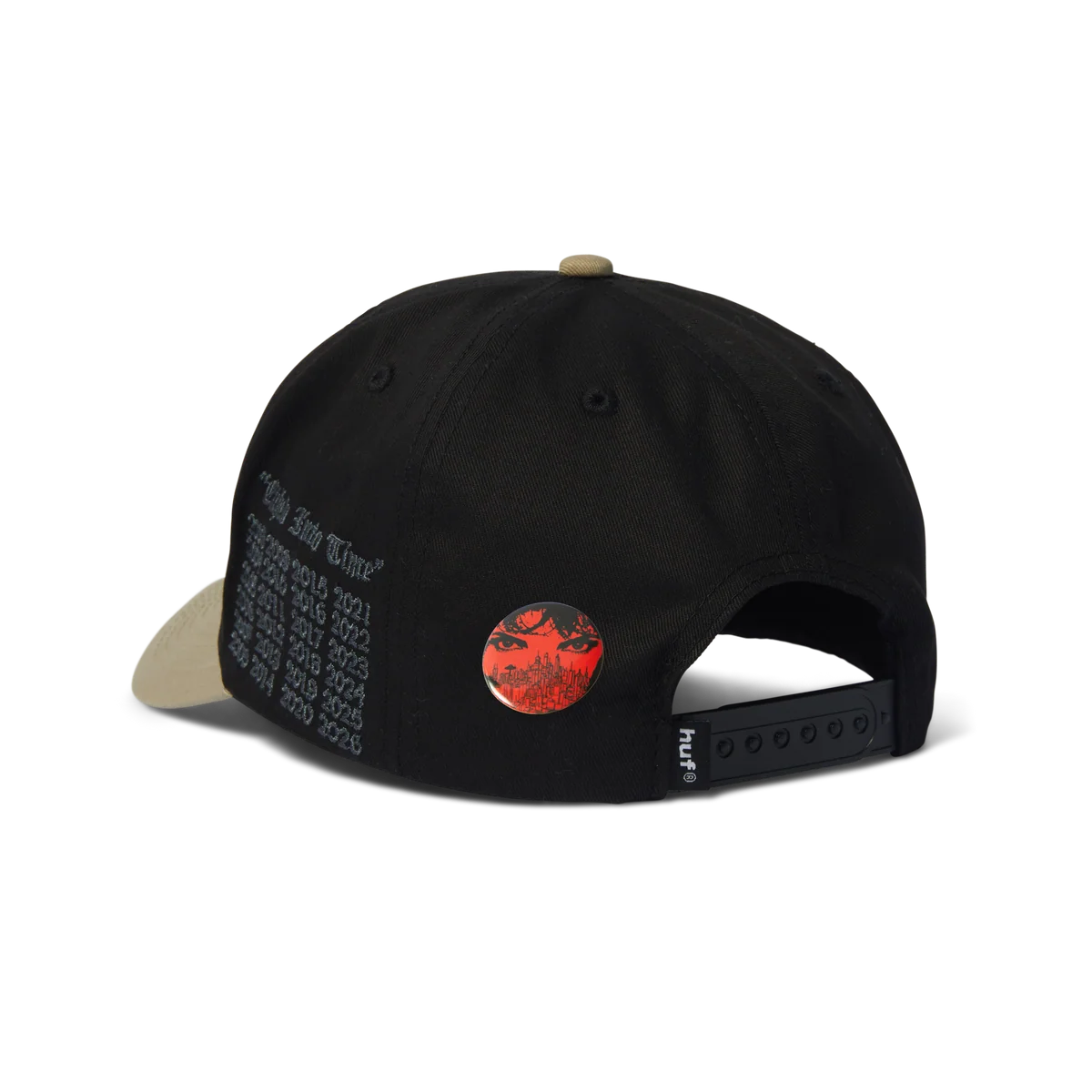 HUF Olympia Black 6 Panel Hat
