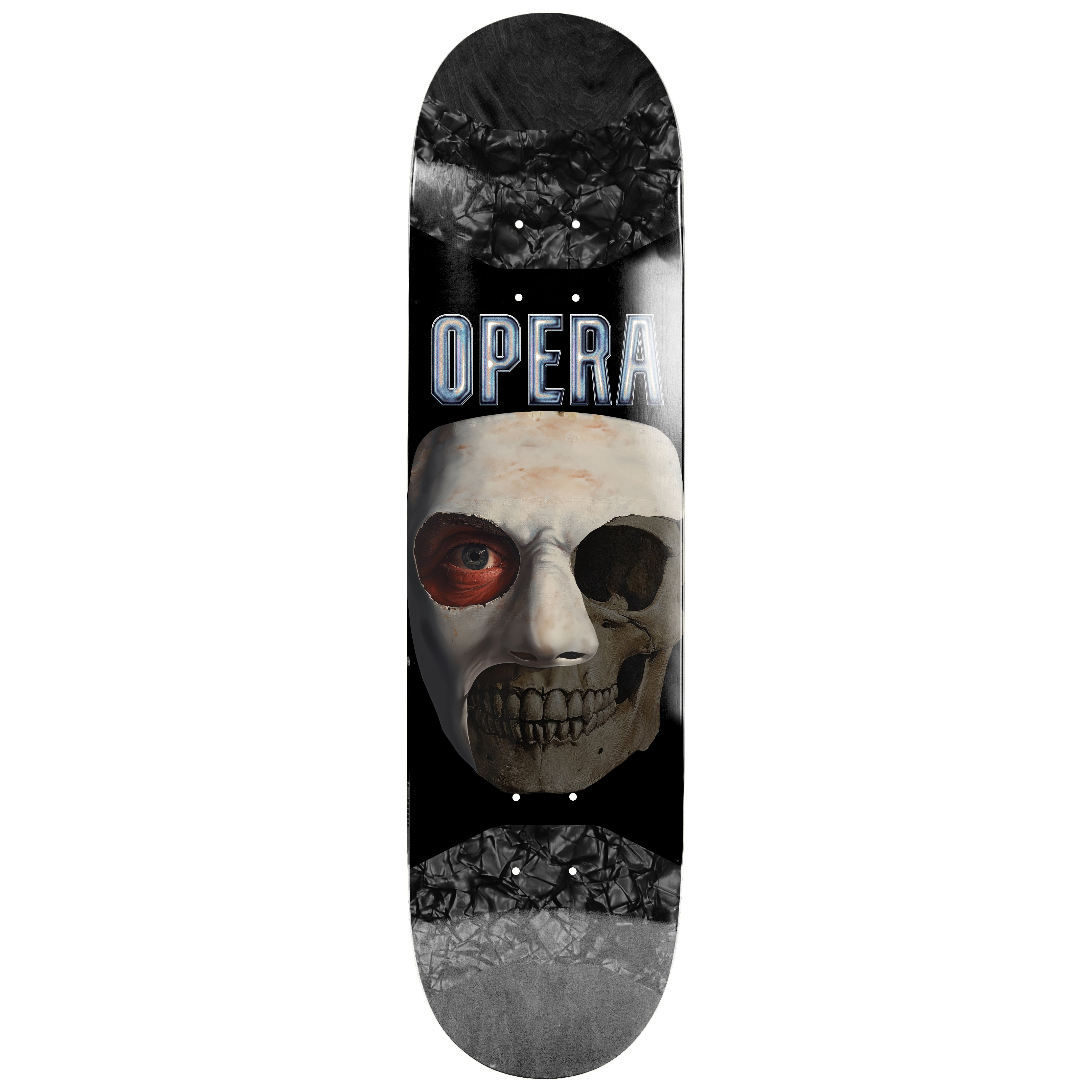 Opera Skull Mask Symmetrical EX7 Pop Slick Skateboard Deck – Long