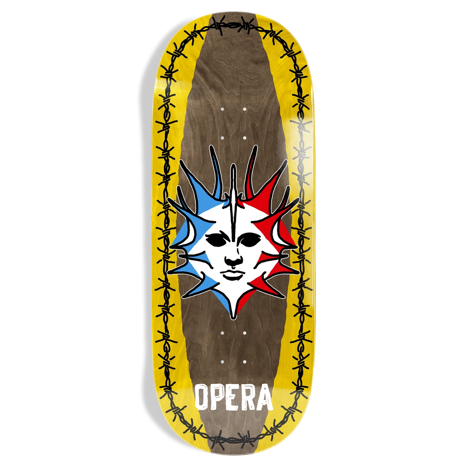 Opera Fatties Torn Spike Brown/Yellow 12" Skateboard Deck