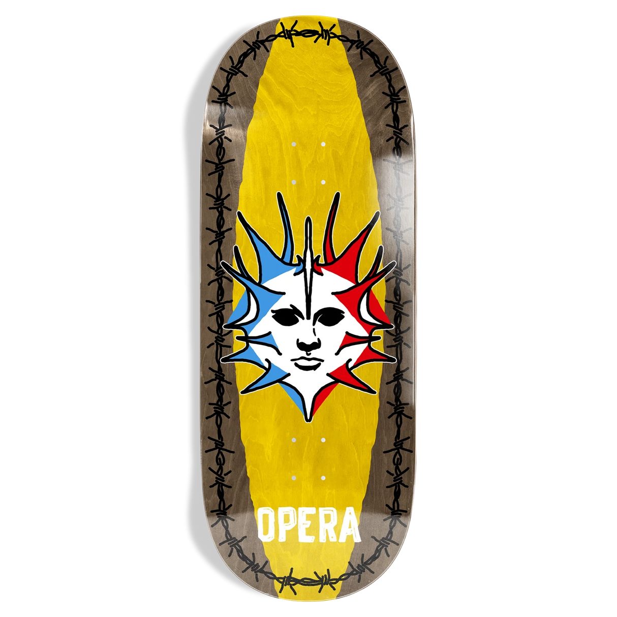 Opera Fatties Torn Spike Brown/Yellow 12" Skateboard Deck