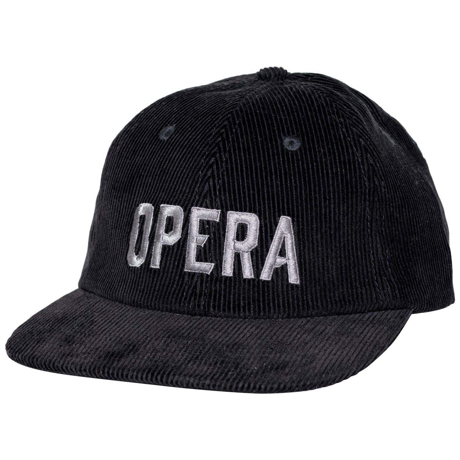 Opera Logo Black Corduroy Strapback Hat