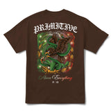 Primitive Por Vida Brown Heavyweight Tee S/s Shirt