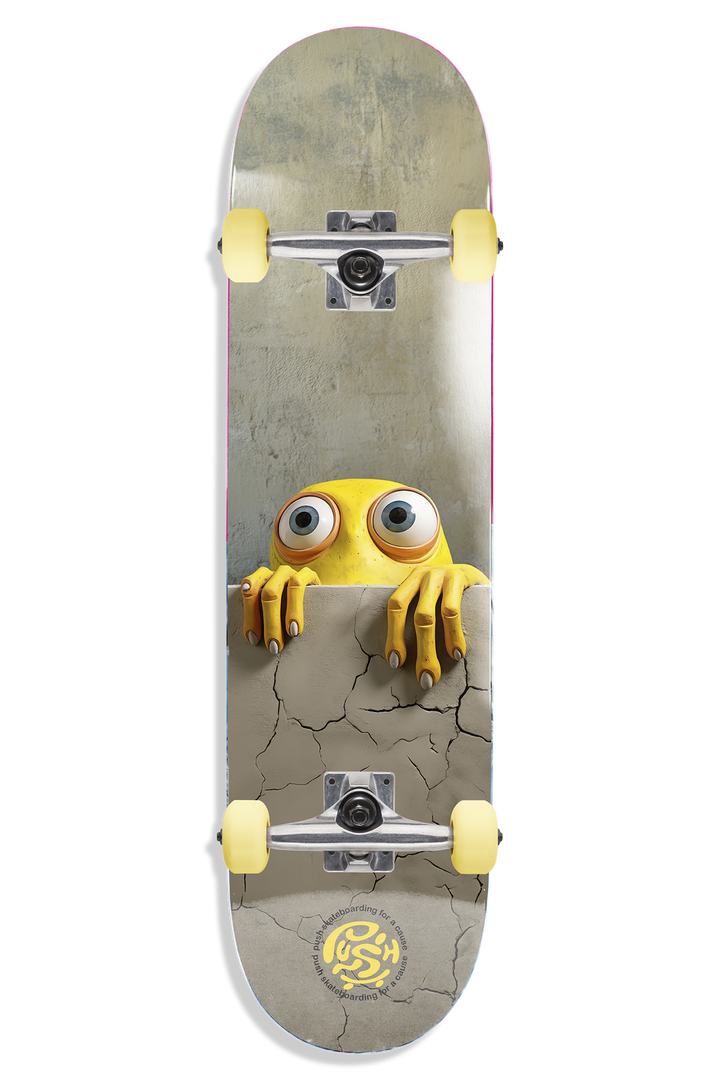 Push Peek Over First Push Yellow 7.0" Complete Skateboard
