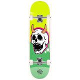 Push Skull Horn First Push Lime Green 8" Complete Skateboard