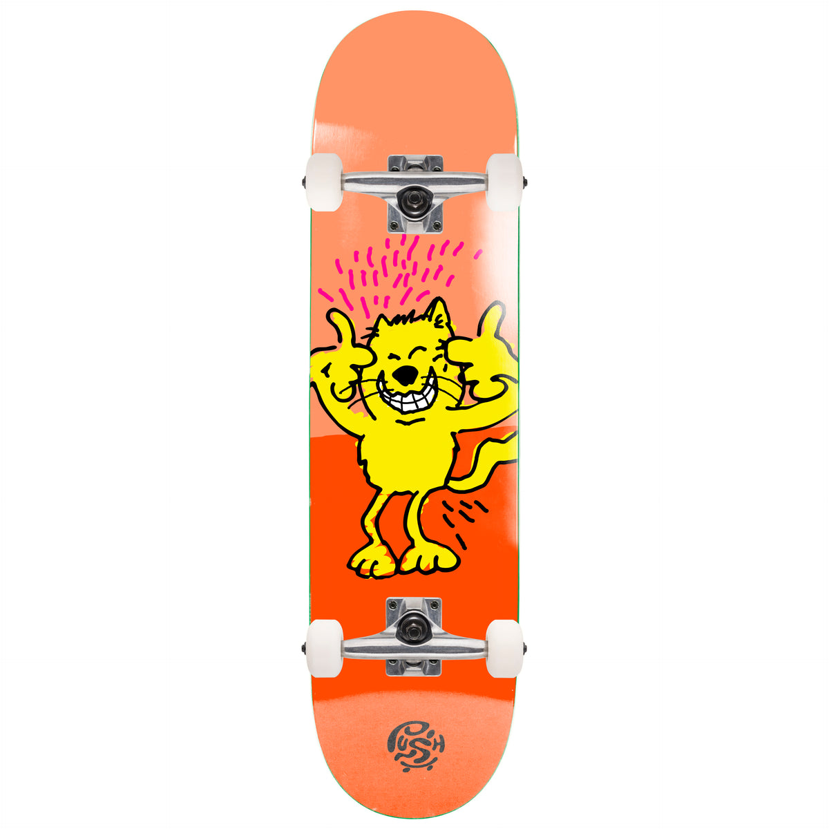 Push Chaos Kat First Push Orange 8" Complete Skateboard
