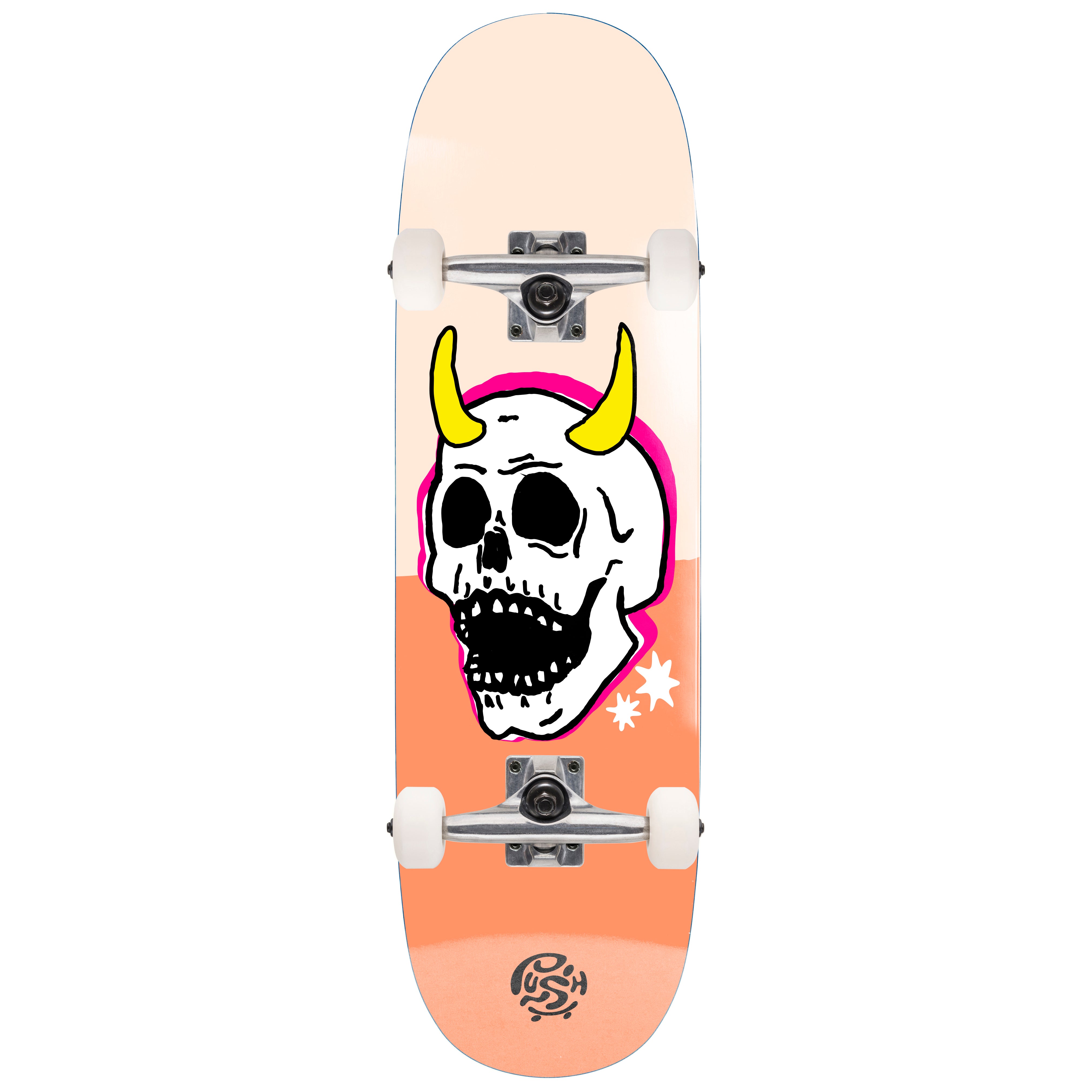 Push Skull Horn FP Modern Mini Peach Complete Skateboard – Long