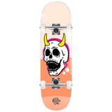Push Skull Horn FP Modern Mini Peach 7.5" x 27.25" Complete Skateboard