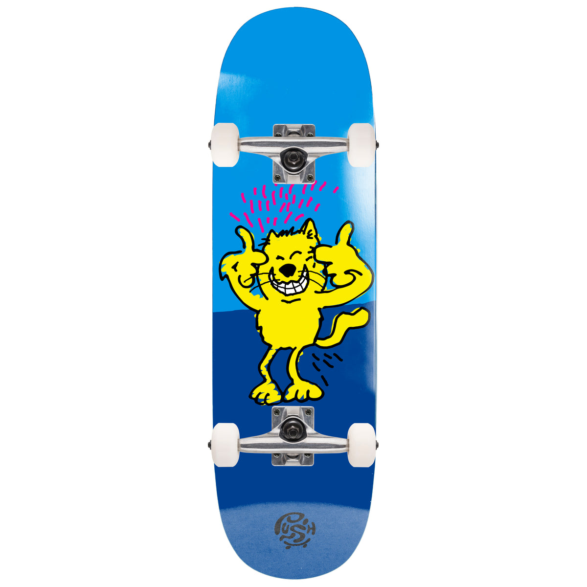 Push Chaos Cat FP Modern Mini Blue 7.125" x 25" Complete Skateboard