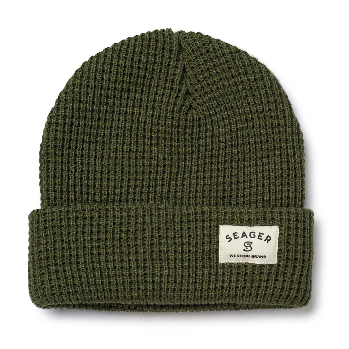 Seager Service 2.0 Army Green Waffle Knit Beanie