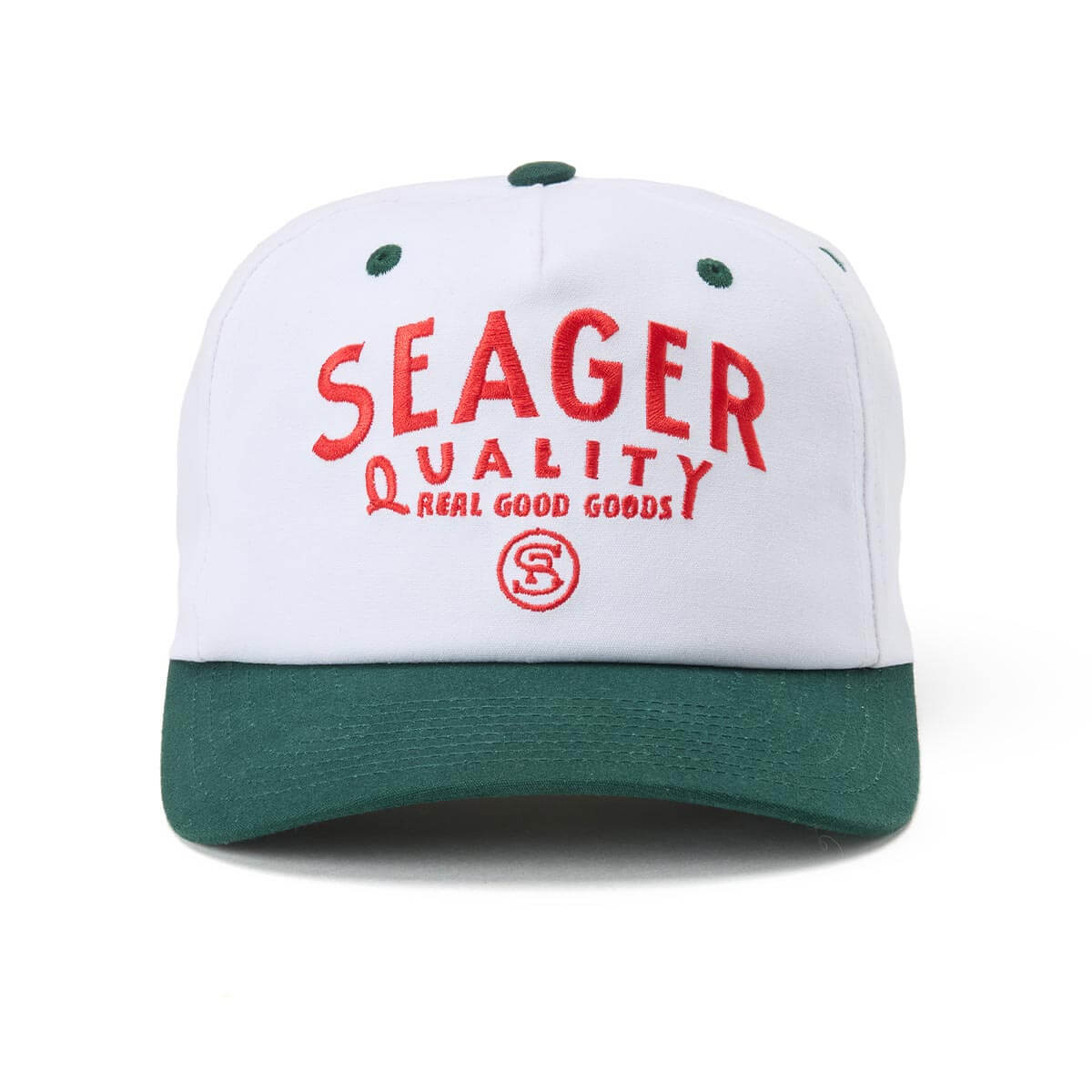 Seager Quality Snapback White/Green Snapback Hat
