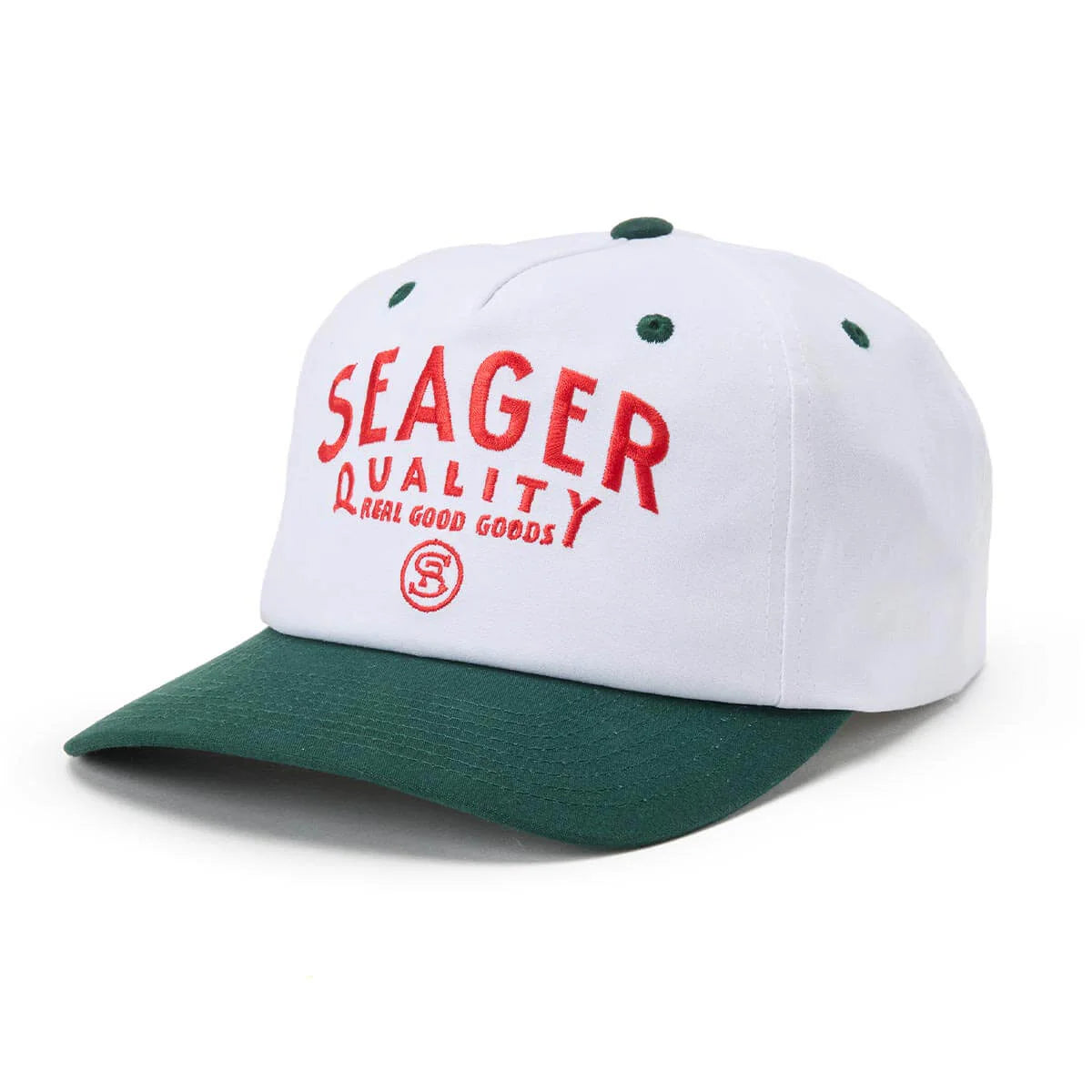 Seager Quality Snapback White/Green Snapback Hat