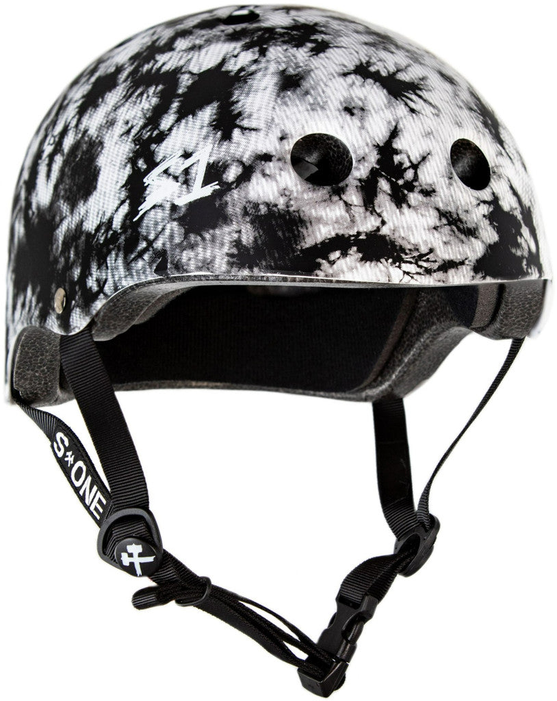S1 Lifer Black White Tie Dye Matte Helmet