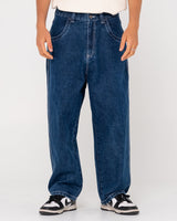 Rusty Flip Daddy Tapeless Baggy Deep Sea Blue Denim Jeans