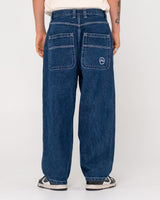 Rusty Flip Daddy Tapeless Baggy Deep Sea Blue Denim Jeans