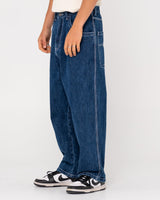 Rusty Flip Daddy Tapeless Baggy Deep Sea Blue Denim Jeans