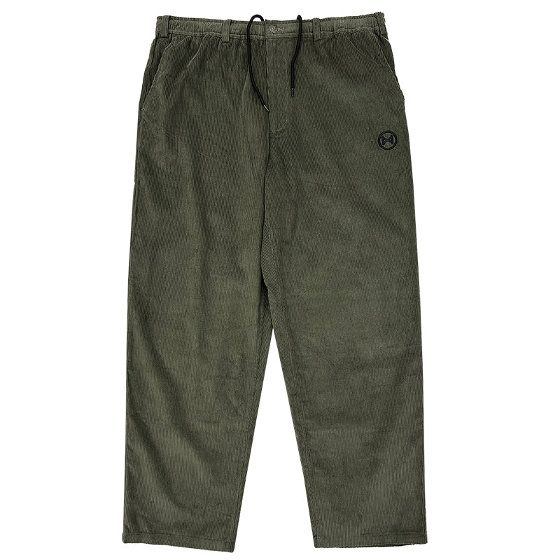 No Hours Stamped Olive Corduroy Pants