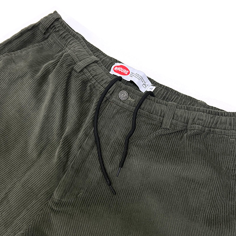 No Hours Stamped Olive Corduroy Pants