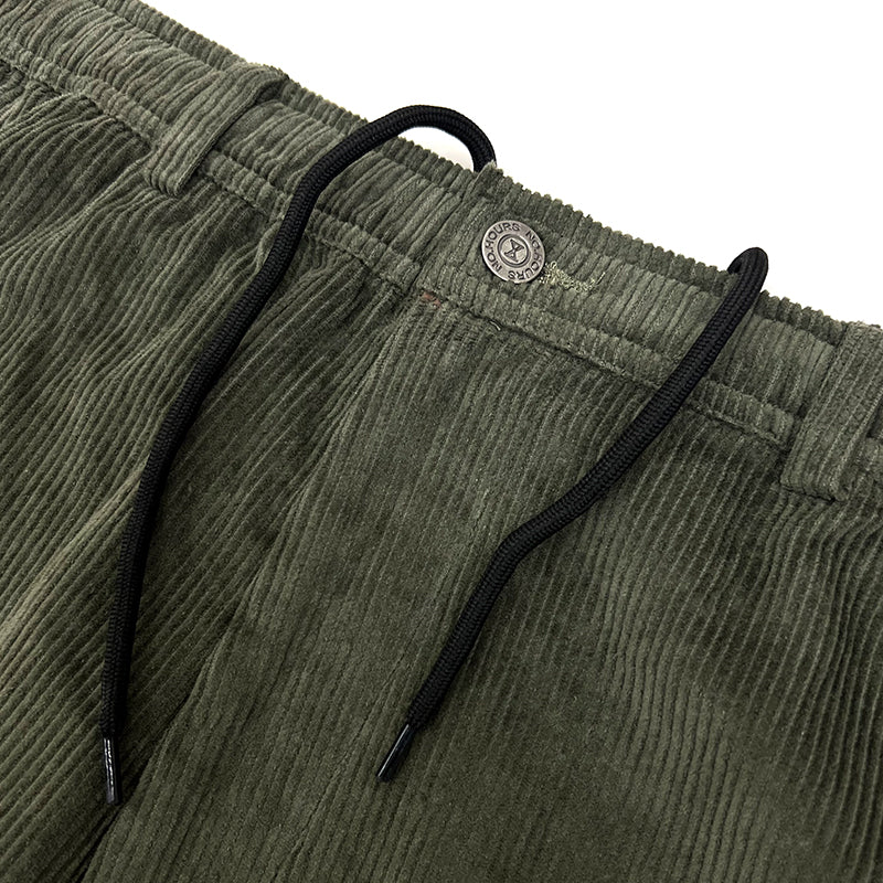 No Hours Stamped Olive Corduroy Pants