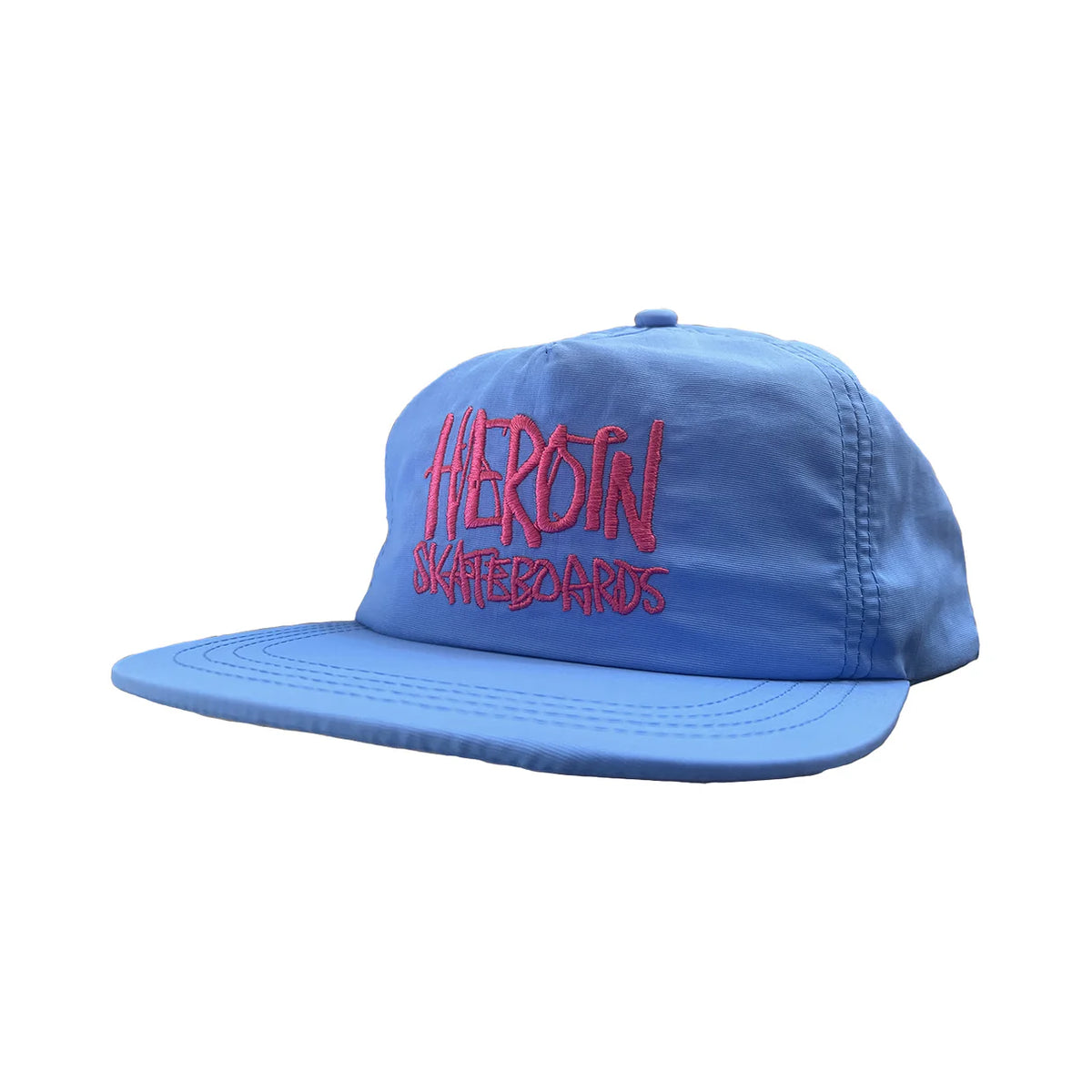 Heroin Script Blue / Pink Nylon Snapback Hat – Long Beach Skate Co