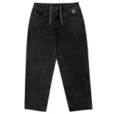 No Hours Stamped Black Washed Denim Pants