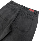 No Hours Stamped Black Washed Denim Pants